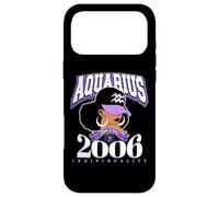 Carcasa para iPhone 17 Pro MAX Acuario 2006 Reina Rasgos del Zodiaco Afro Diva Cumpleaños