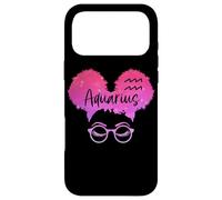 Carcasa para iPhone 17 Pro MAX Acuario Zodiaco Afro Cabello Africano Astrología Cumpleaños