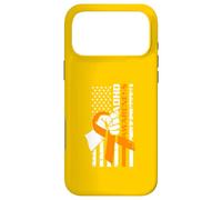 Carcasa para iPhone 17 Pro MAX ADHD Awareness Bandera Americana Cinta Naranja