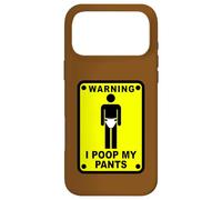 Carcasa para iPhone 17 Pro MAX Advertencia I Poop MI PANTALÓN