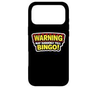 Carcasa para iPhone 17 Pro MAX Advertencia Puede De repente Gritar Bingo Amante Noche Evento Divertido Broma