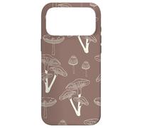 Carcasa para iPhone 17 Pro MAX Aesthetic Cottagecore Vintage Mushroom Garden Brown