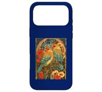 Carcasa para iPhone 17 Pro MAX Agapornis Art Nouveau con Rosas y botánico Vintage