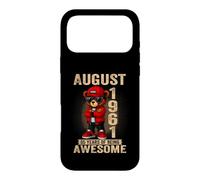 Carcasa para iPhone 17 Pro MAX Agosto 65 Cumpleaños Hombres Mujeres 1961 Impresionante Oso de Peluche