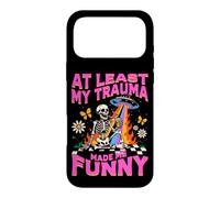 Carcasa para iPhone 17 Pro MAX Al Menos Mi Trauma Me Hizo Divertido Diseño Esquelético