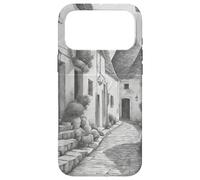 Carcasa para iPhone 17 Pro MAX Alberobello Bari Apulia Italia Viajes Dibujo lápiz Vintage