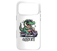 Carcasa para iPhone 17 Pro MAX Albert Fun Alligator - Diseño de Motocicleta para niños con Nombre Albert