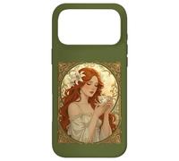 Carcasa para iPhone 17 Pro MAX Amante del Café Y Flores De Lirio Ilustración Art Nouveau