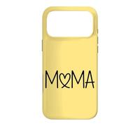 Carcasa para iPhone 17 Pro MAX Amarillo - Mama Heart Lettering Minimalista Motherhood Love