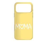 Carcasa para iPhone 17 Pro MAX Amarillo - Mama Heart Lettering Minimalista Motherhood Love
