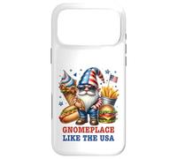 Carcasa para iPhone 17 Pro MAX American GNOME Place Like The USA Hotdog, Papas Fritas, Hamburguesa
