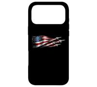 Carcasa para iPhone 17 Pro MAX American Patriotic Fighter Jets USA Flag ondeando el 4 de Julio