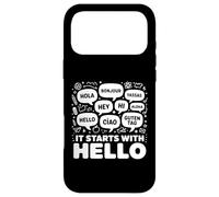 Carcasa para iPhone 17 Pro MAX Amistad Inclusión Profesor de Idiomas Comienza con Hola