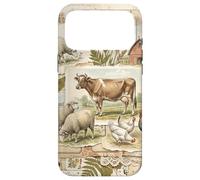 Carcasa para iPhone 17 Pro MAX Animales De Granja Vintage Collage Rústico Campo Escena