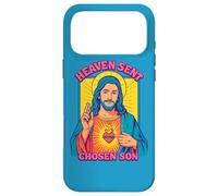 Carcasa para iPhone 17 Pro MAX Anime Manga Jesús Sagrado Corazón Cristiano Retro Pop Art Azul