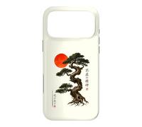 Carcasa para iPhone 17 Pro MAX Antiguo Bonsái Árbol Rojo Sol WABI Sabi Zen Arte Japonés