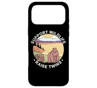 Carcasa para iPhone 17 Pro MAX Apoyo a la Vida Silvestre criar Gemelos Futuro Mamá Papá Osos Camping