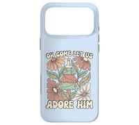 Carcasa para iPhone 17 Pro MAX Árbol de Navidad Retro Oh Come Let Us Adore Him Floral