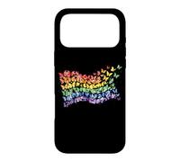 Carcasa para iPhone 17 Pro MAX Arco Iris Bandera Mariposas Gay Orgullo Mes Arte Homosexualidad