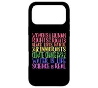 Carcasa para iPhone 17 Pro MAX Arco Iris de protesta política: Igualdad, Ciencia y Justicia