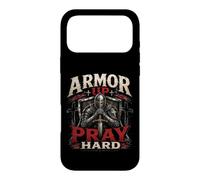Carcasa para iPhone 17 Pro MAX Armor Up Pray Hard Christian Warrior Knight Faith