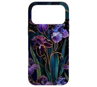 Carcasa para iPhone 17 Pro MAX Art Nouveau Iris Gótico Floral Celeste Oscuro Botánico Arte
