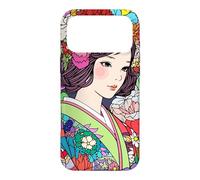 Carcasa para iPhone 17 Pro MAX Arte de Anime Kawaii Japanese Vibe Kimono Girl Flowers