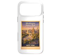 Carcasa para iPhone 17 Pro MAX Arte Retro de Viaje aéreo de la Ciudad de Nueva York Washington Square Park