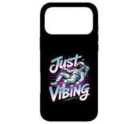 Carcasa para iPhone 17 Pro MAX Astronauta púrpura y Verde Azulado Just Vibing Astronomy