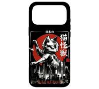 Carcasa para iPhone 17 Pro MAX Ataque de Monstruo de la Ciudad del Gato Gigante japonés - Arte con Pincel