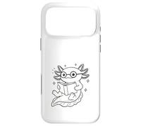 Carcasa para iPhone 17 Pro MAX Axolotl Gracioso Leyendo Libro Ratón de Biblioteca Nerd