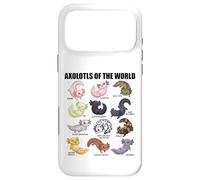 Carcasa para iPhone 17 Pro MAX Axolotls of The World Kawaii Axolotl Morphs Chart para niños y niñas