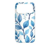 Carcasa para iPhone 17 Pro MAX Azul Acuarela Hojas Hoja Patrón Crema Blanco Floral