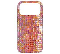 Carcasa para iPhone 17 Pro MAX Azulejos de Mosaico de Vidrio Italiano Sicilia Rosa Naranja Preppy
