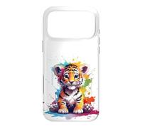 Carcasa para iPhone 17 Pro MAX Baby Tiger Farbspritzer - Tier Kunst - für Sie und Ihn