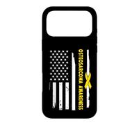 Carcasa para iPhone 17 Pro MAX Bandera Americana para concienciación sobre el Osteosarcoma con Cinta Amarilla de EE. UU
