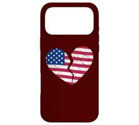 Carcasa para iPhone 17 Pro MAX Bandera de Estados Unidos con Forma de corazón Roto - Heartbreak Patriotic