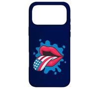 Carcasa para iPhone 17 Pro MAX Bandera de Estados Unidos, Lengua, Labios, día de la Independencia, 4 de Julio, Rock Roll