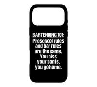 Carcasa para iPhone 17 Pro MAX Bartender Bartending 101 - Reglas de Barra Preescolar, Color Blanco