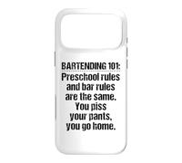 Carcasa para iPhone 17 Pro MAX Bartender Bartending 101 - Reglas de Barra Preescolar, Color Negro