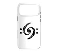 Carcasa para iPhone 17 Pro MAX Bass Clef 69 (Vintage Negro) Bajista Bajista