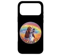 Carcasa para iPhone 17 Pro MAX Basset Hound Rainbow Bridge Pintura Conmemorativa de Perro Colorido