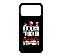 Carcasa para iPhone 17 Pro MAX Be Nice To The Trucker Santa Is Watching Funny Christmas