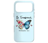 Carcasa para iPhone 17 Pro MAX Be Transformed Romans 12:2 Christian Butterfly Bible Verse