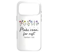 Carcasa para iPhone 17 Pro MAX Bible Verse Matthew 11 28 Make Room for Rest Trust God Jesus