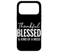 Carcasa para iPhone 17 Pro MAX Biblia con Cita Cristiana Thankful Blessed & Kind of A Mess