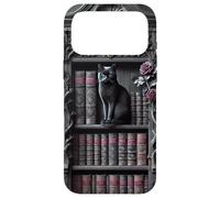 Carcasa para iPhone 17 Pro MAX Biblioteca gótica de Gato Negro Dark Academia estantería Vintage
