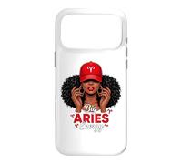 Carcasa para iPhone 17 Pro MAX Big Energy Aries Zodiac Afro Women Red Cap Black Girl Women