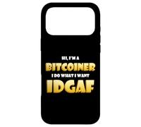 Carcasa para iPhone 17 Pro MAX Bitcoin Idgaf Meme Cute Blockchain Costume BTC Bitcoiner