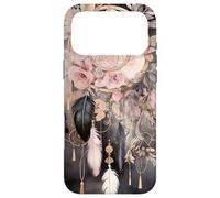 Carcasa para iPhone 17 Pro MAX Black and Pink Dream Catcher For Girls Cute Wildflower Art